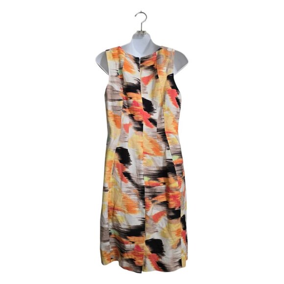 Calvin Klein NWT Sleeveless Abstract Linen Blend Sheath Dress Sz 8 - Picture 7 of 13